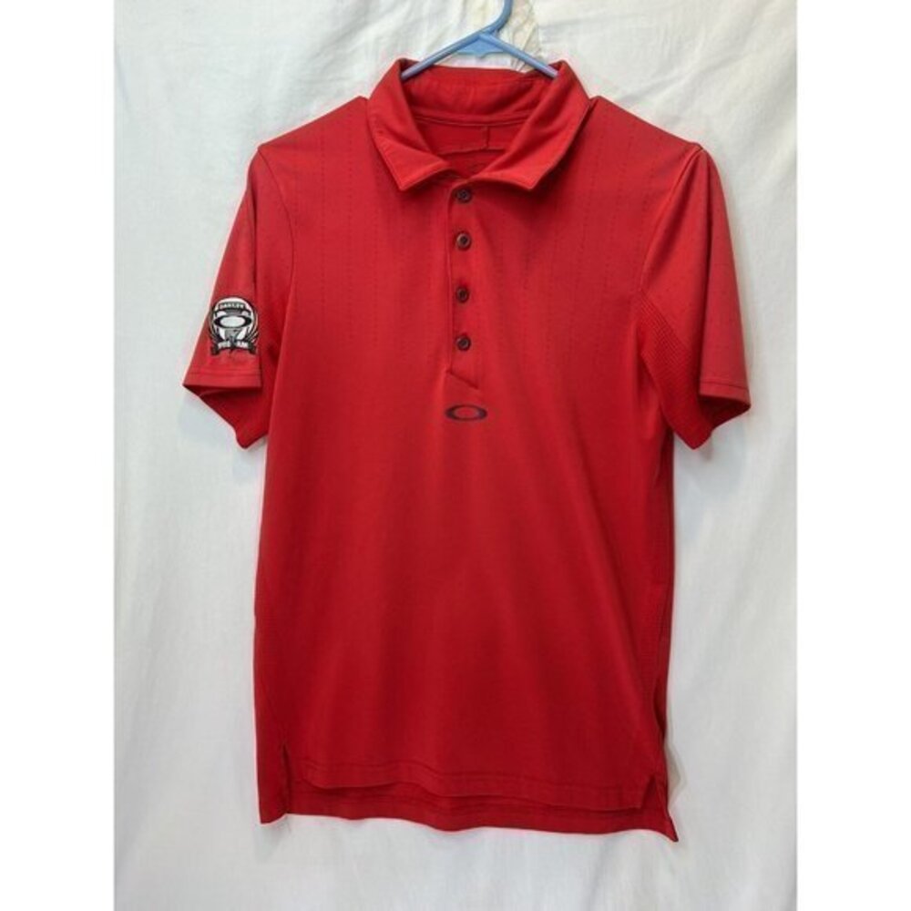Oakley Golf‎ Men’s Casual Polo Shirt Red Small Short Sleeve Oakley Pro Am Logo